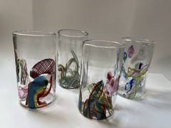 Anchor Bend Glassworks • Art Glass • Cane-fetti Confetti Tumblers Glasses Cups