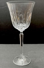 Set of 2 Mikasa Interlude Wine Glasses Cut Crystal 8.25″H 3.5″W Rim Capacity 6oz
