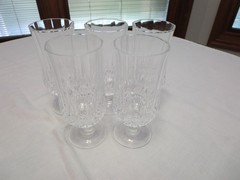 Set of 5 Elegant Crystal D’ Arques Longchamp 12 oz. Footed Iced Tea Glasses