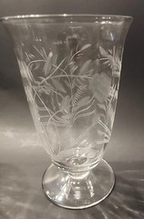 Set Of 4 LIBBEY ROCK SHARPE Crystal Etched GLASSES Wine Water Juice