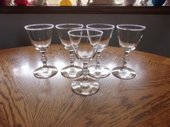 Liquor Cocktail Georgian Wine Blown Crystal Knob Stem 4 Oz – Set of 5