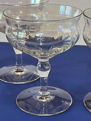 Set of 4 West Virginia Glass #40 Iridescent Luster Low Sherbet Champagne Stem