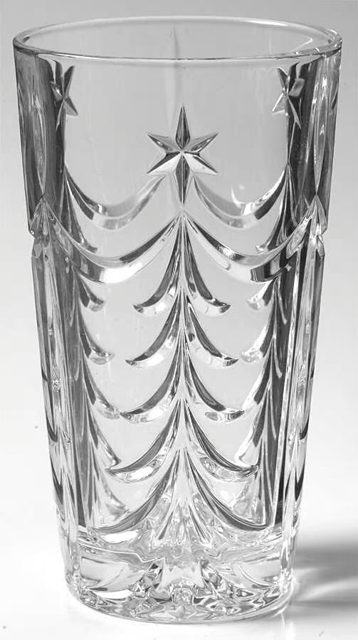 O’ Tannenbaum Christmas Tree Highball Glass Tumbler 6″ Tall by Gorham Crystal