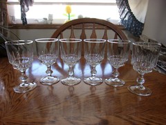 Wine Sherry 5 1/4″ CRA33 France Crystal Knob Stem Cristal d’Arques – Set of 6