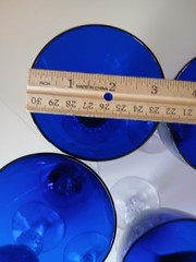 Vintage Morgantown #7643 Ritz Blue Golfball stem WaterGoblets Cobalt set of 6