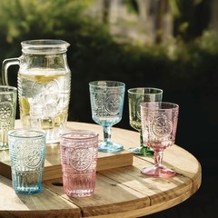 Embossed Highball Glasses, 16 Oz, Rust Resistant (4 Pack)