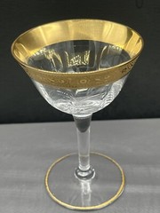 MINTON Gold Optic 4 3/8″ Cocktail Champagne Coupe Glass Tiffin or Glastonbury?