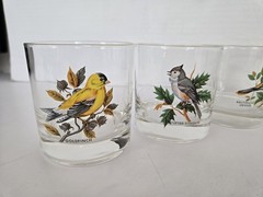 8 Vintage West Virginia Glass Co. Song Birds 3.5″ Drinking Glasses FREE SHIPPING