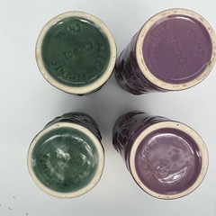 Accoutrements TIKI GLASSES Set Of 4 Purple And Green 5.5” Tall