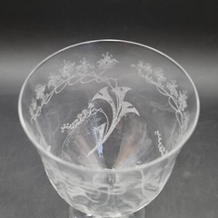 Rare HTF Central Glass Works Floral Trumpets Water Wine Paneled Goblet Glass(es)