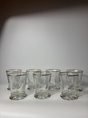 La Rochere Gold Rim Bee Tumblers Set of 7 French Glass 9 Oz Napoleon France