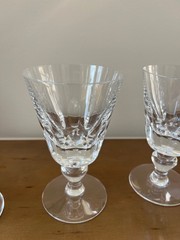 4 St Saint Louis Crystal JERSEY CUT 6 1/8″ Jersey Water/Wine Goblet/Glass
