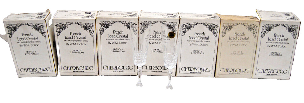 WM Dalton French Lead Crystal Cherbourg Parfait/Sour #4 Glasses Lot of 13 M5019