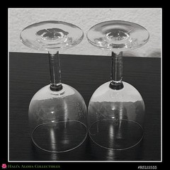 Set of 2 Vintage Tiny Stemmed Glass Cordial Glasses