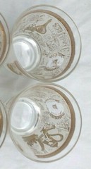 Hazel Atlas Barware lot of 2 Martini Glass Colony Pattern 22kt Gold pattern vtg