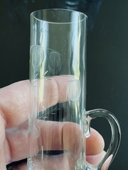 VTG Crystal Cordials Etched Flowers Leaves Clear W Applied Handles Set of 4
