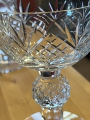 MORGANTOWN Cocktail, Champagne, Wine Glass; Faceted, Golf ball Stem Vintage