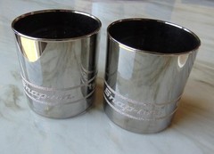 Snap-On Old Fashioned Glass Mirror Silver 10 oz Socket Set of 2