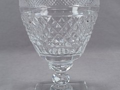 Antique Anglo Irish Cut Diamonds & Panels Glass Rummer Circa 1820s B