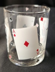 Poker Double Old Fashion Whiskey Lowball Glasses – Set of Four