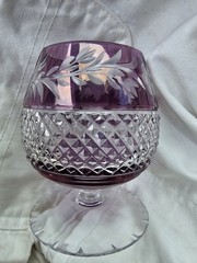 Marchioness Purple Diamond Cut Crystal Brandy Goblet by Ebeling&Reuss