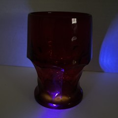 Vtg Viking Ruby Red Georgian Honeycomb Drinking Glass 5″ Water Tumbler Uv Glow