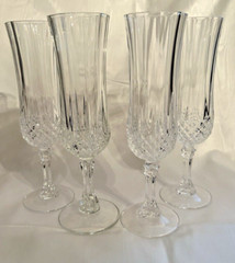 Cristal D’Arques Durand Longchamp Crystal Champagne Flute Glass France 8 1/8″