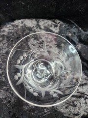Fostoria Cynthia Depression Glass Cut Glass Elegant leaf with Dot Design 1938-65