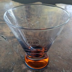 Dansk Spectra Cocktail Glasses Clear Different Color Bases 3.75″ Set Of 5