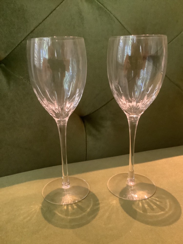 lenox Starfire crystal wine glasses (7) never used 7 5/8” high Mint condition