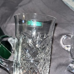 GALWAY IRISH COFFEE GLASSES, Etched & Cut Lead Crystal 5 1/8″ IRELAND, 2PCS NEW