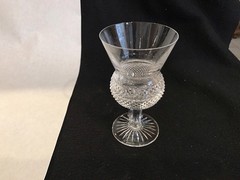 Edinburgh Scottish Crystal Glass Thistle Pattern Wine Goblet Glass 5 1/4″ tall
