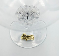 Vintage 1960s EXQUISITE Crystal Black Core Flower Stemware BELFOR Czech Glass