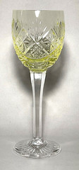 ROYAL DOULTON ~ Yellow Crystal 7.5″ HOCK WINE GLASS (Rochelle, 6 oz.) ~ England