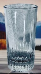 VTG. Ribbed Starburst Bottom Clear High Ball Thick Top Weighted Tall Tumbler