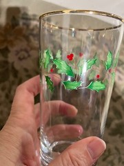 Lenox Holiday Set of 4 Highball Tumblers Drinking Glasses 6 1/4” Tall Gold Trim
