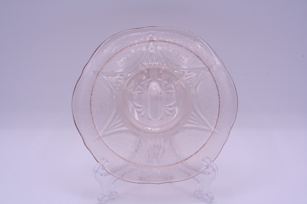 Hazel Atlas ROYAL LACE Pink Saucer 5-3/4″ Depression Glass