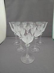 6 J.G. Durand Cristal D’Arques Florence Crystal Sherry Wine Glasses 5 7/8″