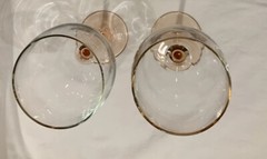 Sets Of 2 – Luminarc Wine Glass Rose Pink Blush Stem 8-1/8” Tall