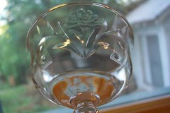 Rare Libbey Glass Clear Polished Cut LOTUS Liquor Cocktail 9000 Stem Excel Cond