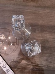 Vintage Disaronno Square Base Melting Ice Cube Martini Cocktail Glasses Set of 2