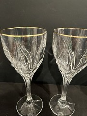 Lenox Debut- Gold Wine Glasses 7 3/8” Set of 2, Excellent