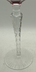 Art Glass Wine Hock glass Cranberry Red Cut clear Crystal Grape pattern