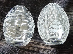 Sale! 2 Authentic Crystal Eggs Collection Mouth Blown Hand Crafted -NEW