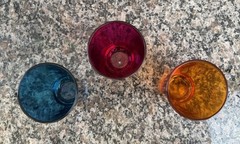 British Colour Standard Handmade Glass Tumblers Multi-Color Rainbow Set of 6