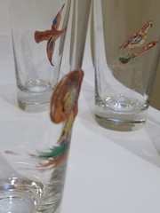 Vintage Game Bird 10 GameBird Highball Glasses 3D Gold Rims Hunting Lodge Decor
