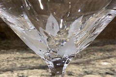 2 MIKASA FLAME D’AMORE MARTINI STEM FROSTED SWIRLS LOOKS UNUSED 6 3/4”T MULT