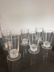 Set of 6 vintage 1930′ Lalique France ‘Dampierre’ crystal liquer cordial glasses