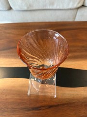 Vintage Arcoroc France Rosaline Pink Swirl Wine/Water Goblet Glass