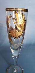 Artesania Tabuisa Peru Champagne Flutes, Set of 4 , 14K Filled Gold Trim